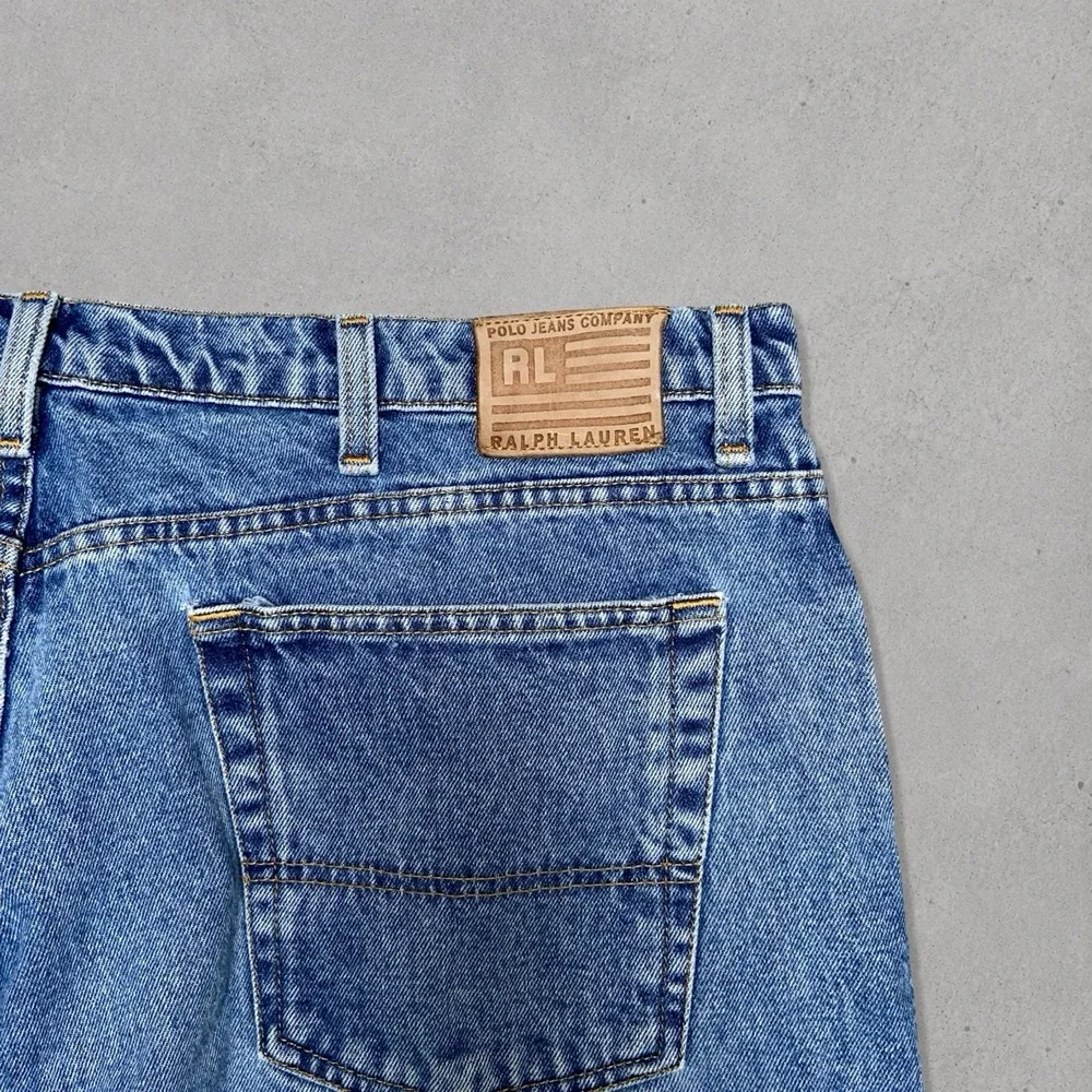 Vintage Polo Jeans Co Ralph Lauren 42x30 Relaxed Fit Blue Denim Jeans